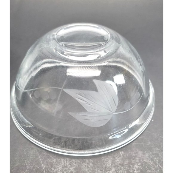 Vintage Morning Glory Glass Leaf Bowls Etched Frosted Raised Rim Set of 5 Pd80 - Picture 4 of 9